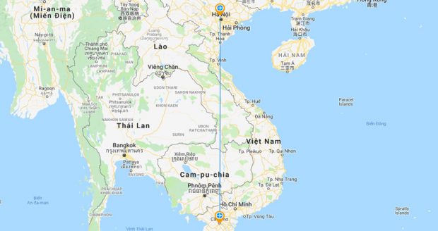 Thời gian bay từ H&agrave; Nội ra Cần Thơ