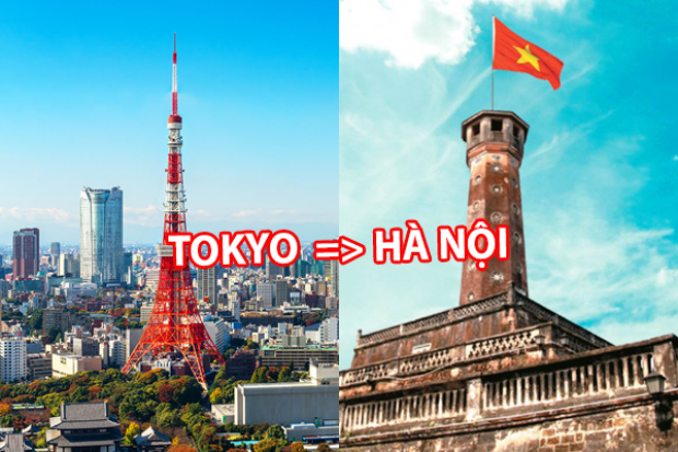 Thời gian bay Tokyo đi H&agrave; Nội 