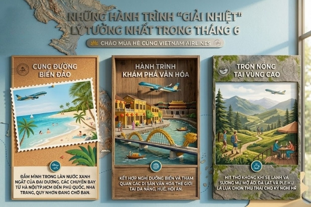 Top h&agrave;nh tr&igrave;nh tr&aacute;nh n&oacute;ng với v&eacute; m&aacute;y bay Vietnam Airlines th&aacute;ng 6