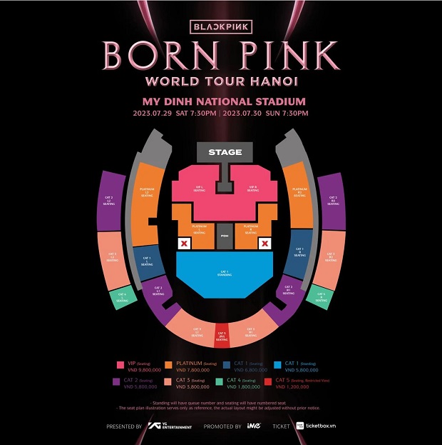 Sơ đồ chỗ ngồi concert BlackPink Born Pink