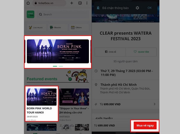 cách mua vé xem concert BlackPink