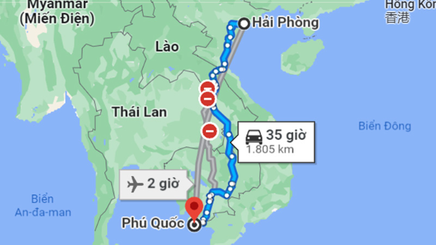 Khoảng c&aacute;ch từ Hải Ph&ograve;ng đến Ph&uacute; Quốc 
