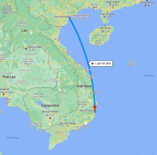 Thời gian bay Hải Phòng Nha Trang