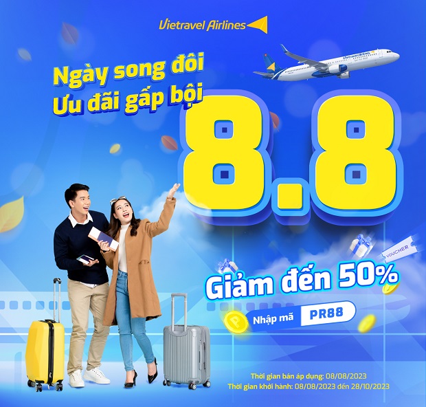 ưu đãi ngày đôi Vietravel Airlines