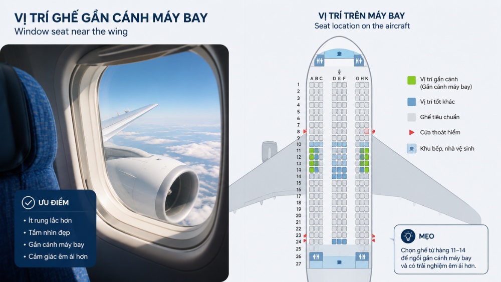 Kinh nghiệm đi m&aacute;y bay kh&ocirc;ng bị say v&agrave; c&aacute;ch chọn ghế ổn định nhất