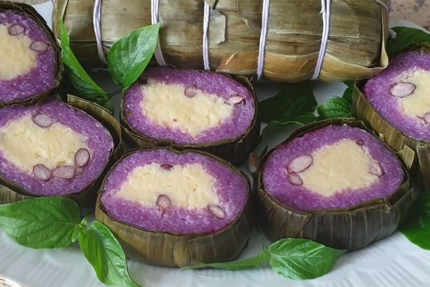 Đặc sản Cần Thơ - bánh tét lá cẩm 