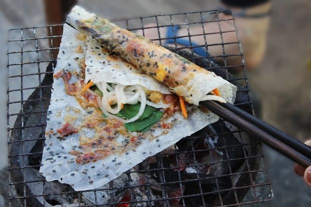 đặc sản ninh thuận - bánh tráng nướng mắm ruốc