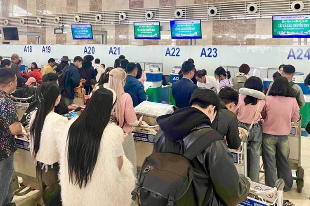 Quầy check-in tại s&acirc;n bay khi Bamboo Airways mở b&aacute;n v&eacute; m&aacute;y bay Tết 2027
