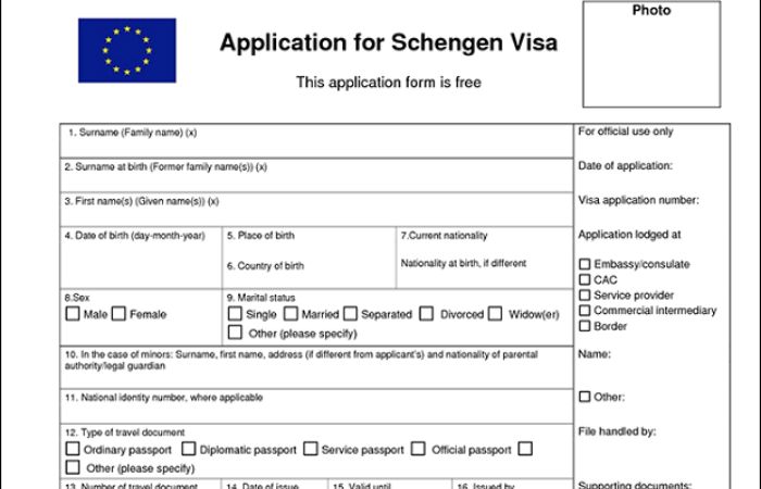đơn xin visa schengen