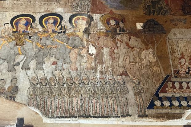 Ch&ugrave;a Wat Bo - Tranh tường