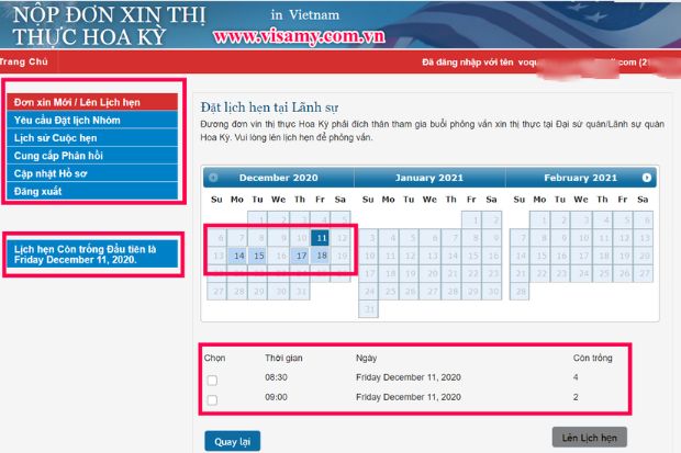  Quy tr&igrave;nh thủ tục xin visa Mỹ