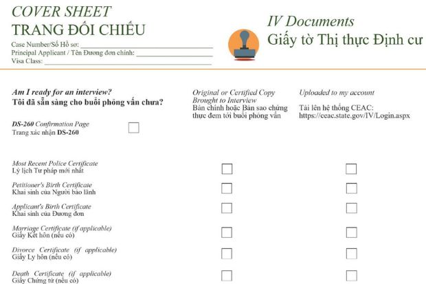 c&aacute;c bước chuẩn bị hồ sơ phỏng vấn định cư Mỹ