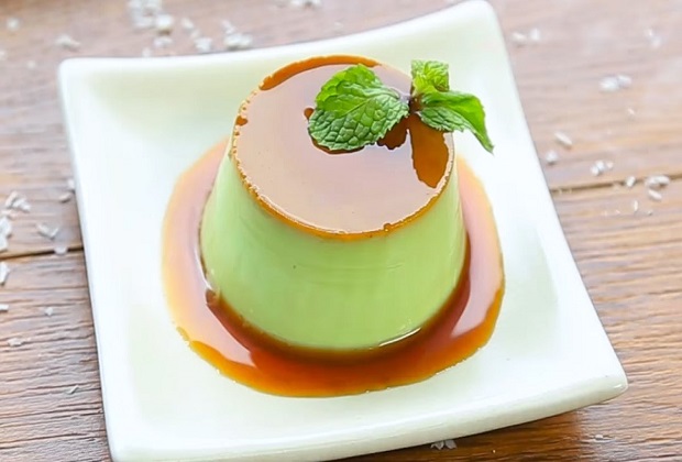 m&oacute;n b&aacute;nh c&oacute; vị l&aacute; dứa - b&aacute;nh flan caramel l&aacute; dứa