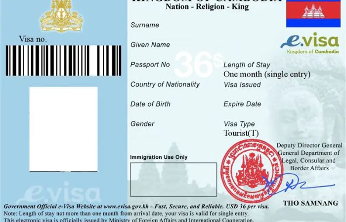 xác định loại visa campuchia