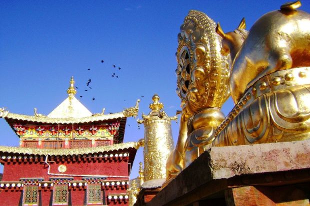 Tu viện Songzanlin - C&ocirc;ng tr&igrave;nh phủ v&agrave;ng