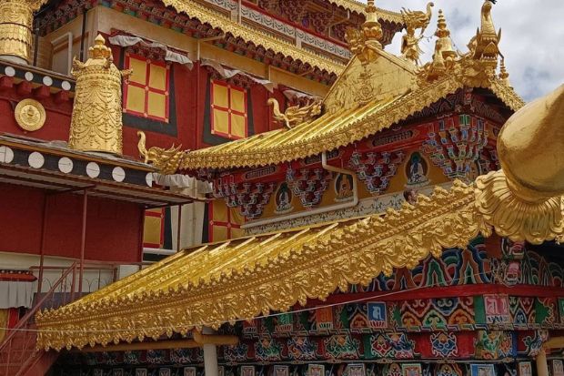 Tu viện Songzanlin - Kiến tr&uacute;c phần m&aacute;i ng&oacute;i