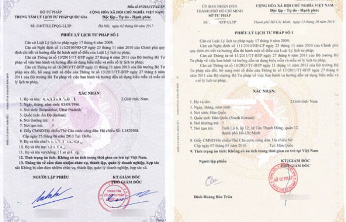 Phiếu lý lịch tư pháp