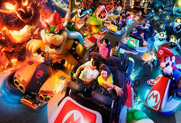 công viên giải trí super nintendo world -  tàu lượn siêu tốc DKC 