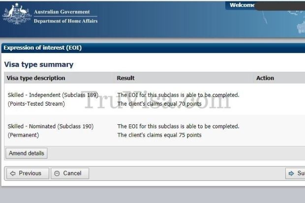 Quá trình nộp đơn EOI