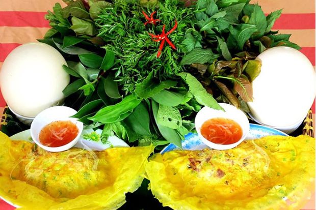 Khu du lịch Núi Cấm - Bánh xèo rau rừng