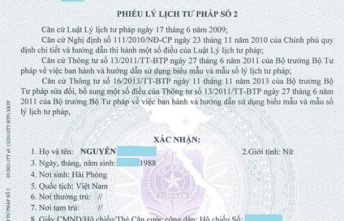 Phiếu lý lịch tư pháp số 2 là gì