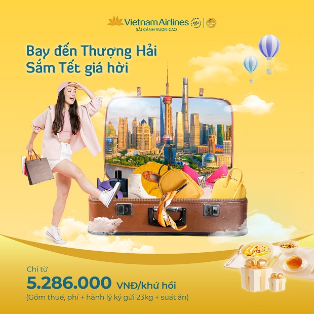 Vietnam Airlines ưu đãi vé đi Thượng Hải khứ hồi hấp dẫn nhất trong năm Vietnam Airlines khuyến mãi