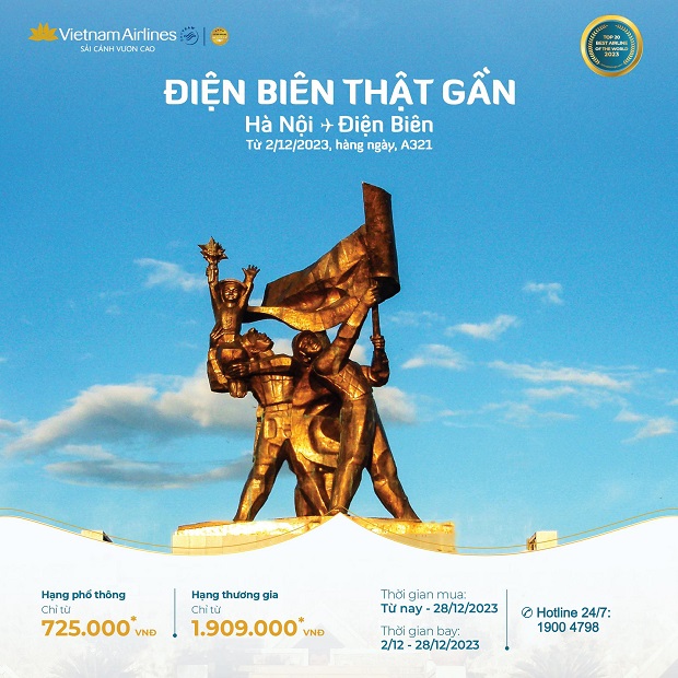 v&eacute; m&aacute;y bay đi Điện Bi&ecirc;n Vietnam Airlines