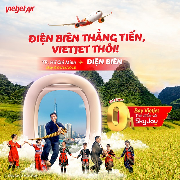 v&eacute; m&aacute;y bay đi Điện Bi&ecirc;n Vietjet Air