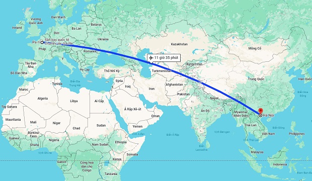 thời gian các chuyến bay đến Hà Nội