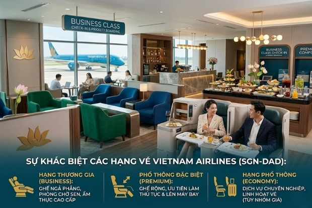 v&eacute; m&aacute;y bay Vietnam Airlines S&agrave;i G&ograve;n đi Đ&agrave; Nẵng - T&igrave;m hiểu th&ocirc;ng tin c&aacute;c hạng ghế của chặng bay n&agrave;y