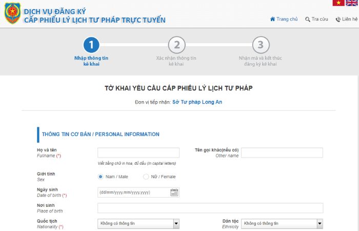 L&yacute; lịch tư ph&aacute;p trực tuyến