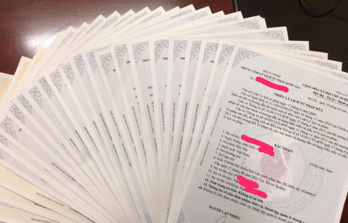 Hiệu lực của phiếu lý lịch tư pháp