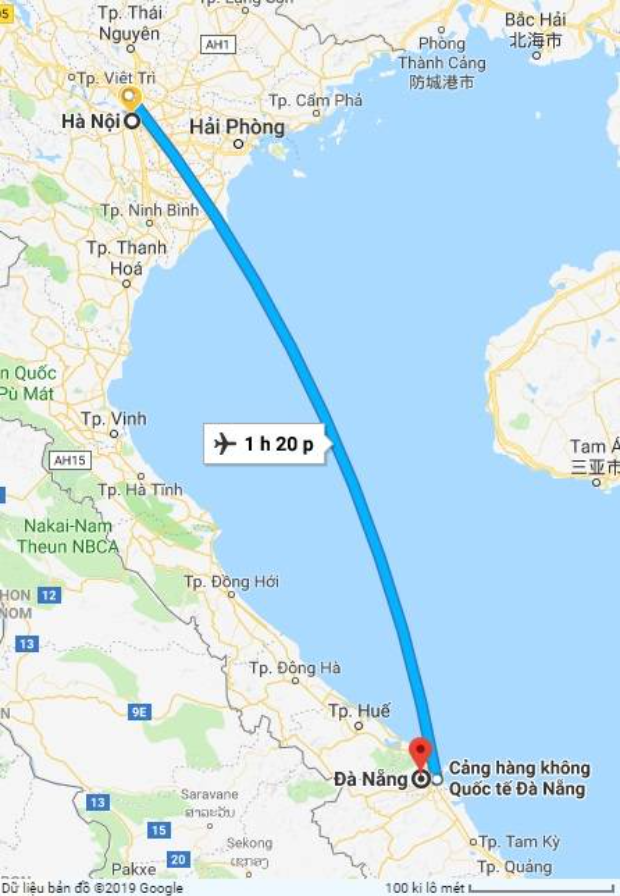 Tần suất bay H&agrave; Nội đi Đ&agrave; Nẵng