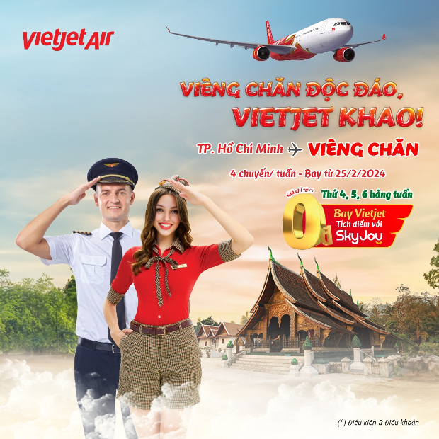 v&eacute; m&aacute;y bay từ TpHCM đi Vientiane
