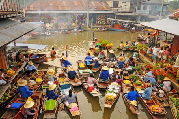 Địa điểm du lịch Bangkok - Chợ nổi Damnoen Saduak