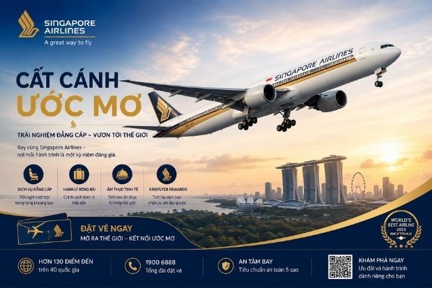 V&eacute; m&aacute;y bay Singapore Airlines cho trải nghiệm bay đẳng cấp với chi ph&iacute; hợp l&yacute;