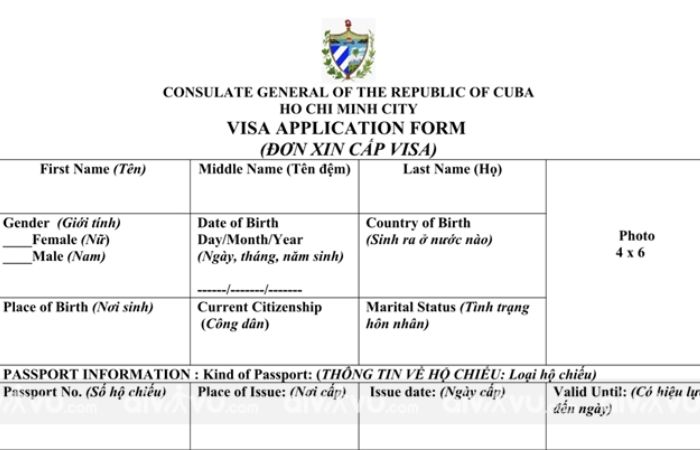 Hồ sơ xin visa Cuba
