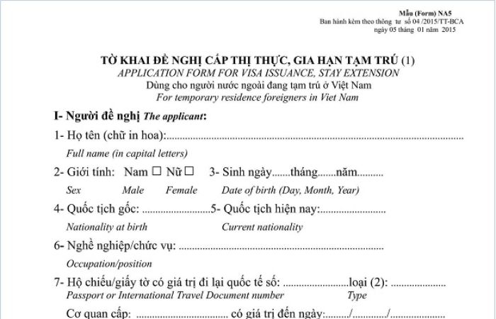Hồ sơ gia hạn visa Việt Nam cho người nước ngo&agrave;i
