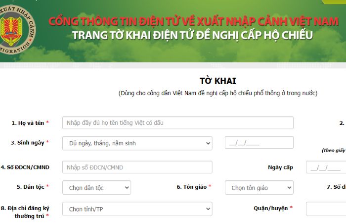 Thủ tục chi tiết l&agrave;m hộ chiếu passport online qua Cổng th&ocirc;ng tin điện tử về xuất nhập cảnh Việt Nam
