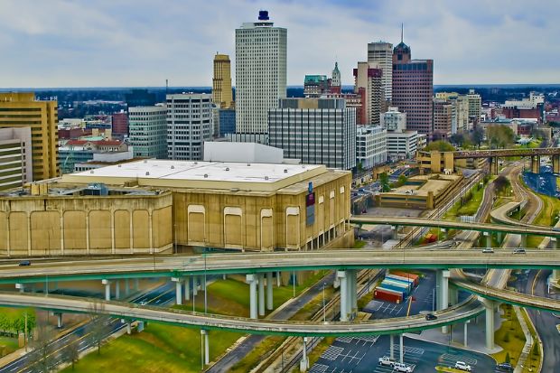 Trung tâm Memphis, Tennessee nhìn từ trên cao Trung tâm Memphis, Tennessee nhìn từ trên cao