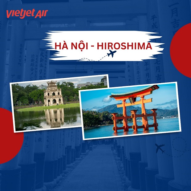 Vietjet mở đường bay H&agrave; Nội - Hiroshima