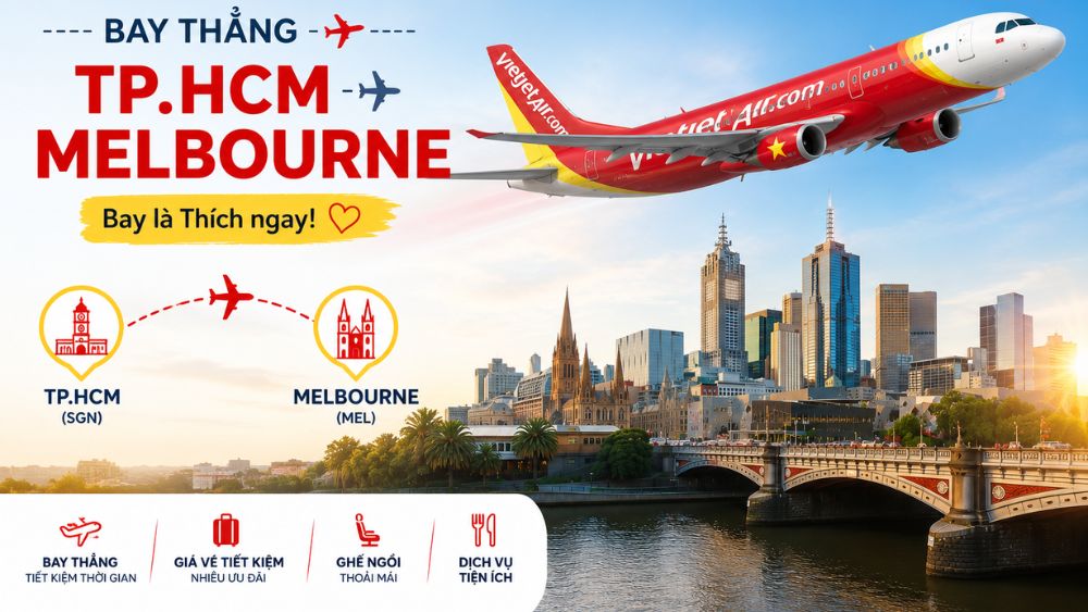 M&aacute;y bay Vietjet Air khai th&aacute;c đường bay Hồ Ch&iacute; Minh đi Melbourne