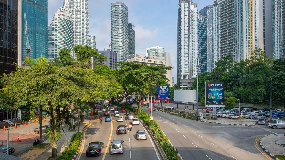 đường phố trung t&acirc;m th&agrave;nh phố Kuala Lumpur  
