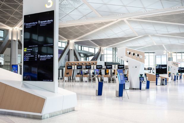 Nh&agrave; ga Terminal A hiện đại tại s&acirc;n bay Newark Liberty (EWR), New Jersey