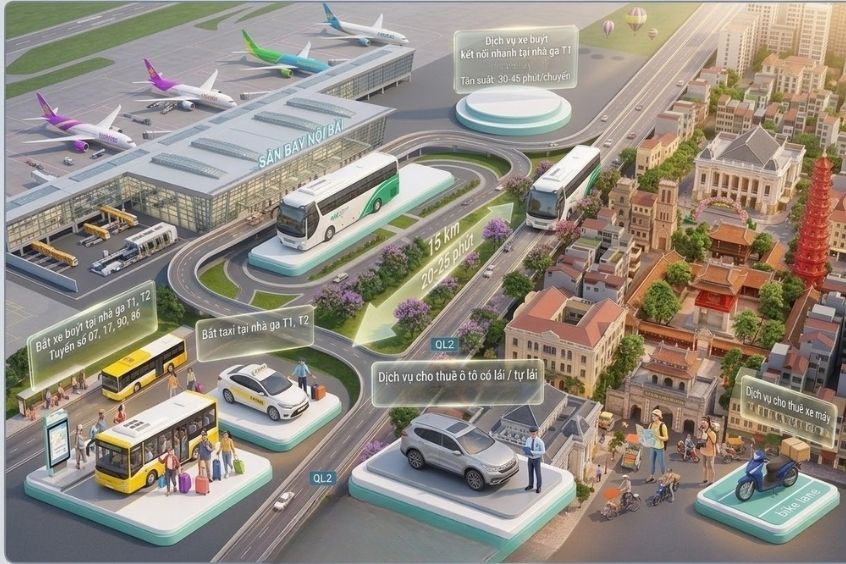 Một số phương tiện phổ biến để gi&uacute;p bạn di chuyển từ s&acirc;n bay đến trung t&acirc;m th&agrave;nh phố&nbsp;