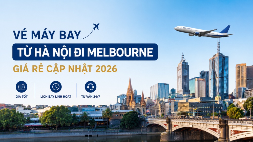 H&igrave;nh ảnh minh họa v&eacute; m&aacute;y bay từ H&agrave; Nội đi Melbourne với đường bay từ Việt Nam đến th&agrave;nh phố Melbourne, &Uacute;c