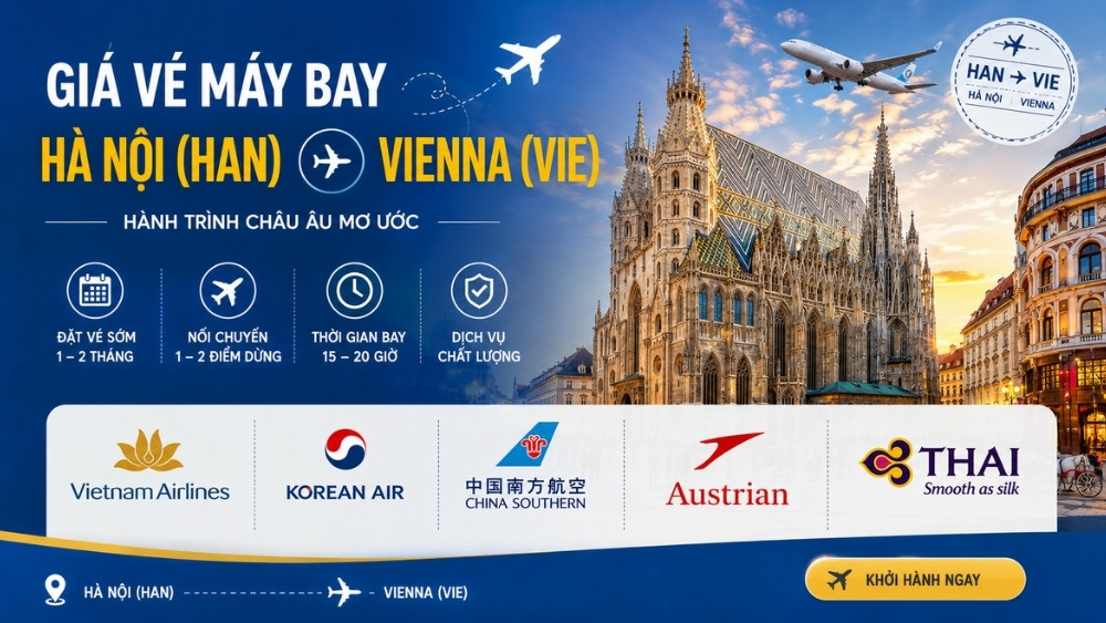 Mở Kh&oacute;a Giấc Mơ Ch&acirc;u &Acirc;u: Bay Từ H&agrave; Nội Đến Vienna