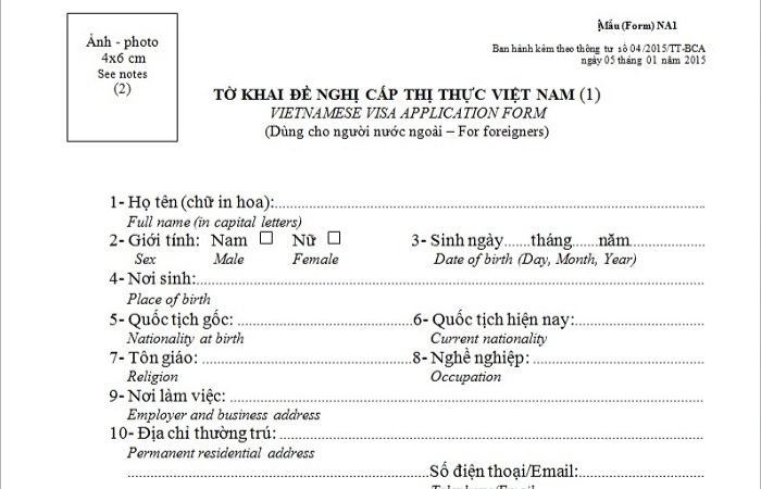 hồ sơ xin visa Việt Nam cho người Ph&aacute;p&nbsp;