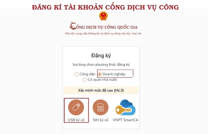 đăng k&yacute; t&agrave;i khoản dịch vụ c&ocirc;ng