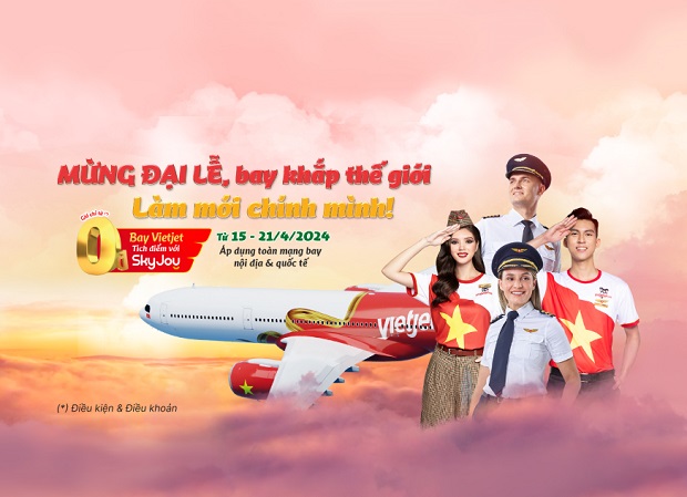 Khuyến m&atilde;i gi&aacute; v&eacute; 0đ Vietjet Air